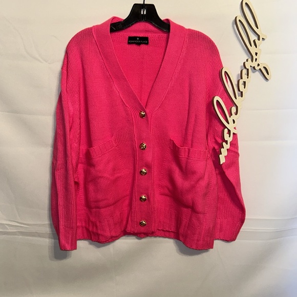 Pomander Place Hot Pink Slone Cardigan - Picture 6 of 10